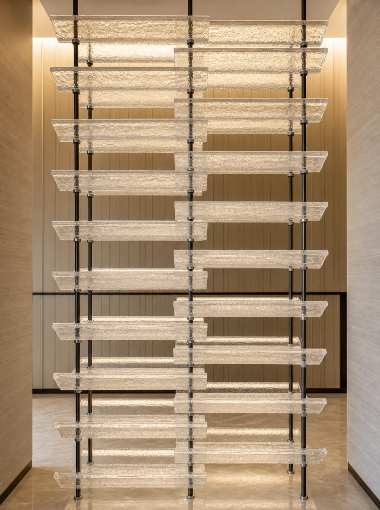 Curved Crystal Tiles interior application