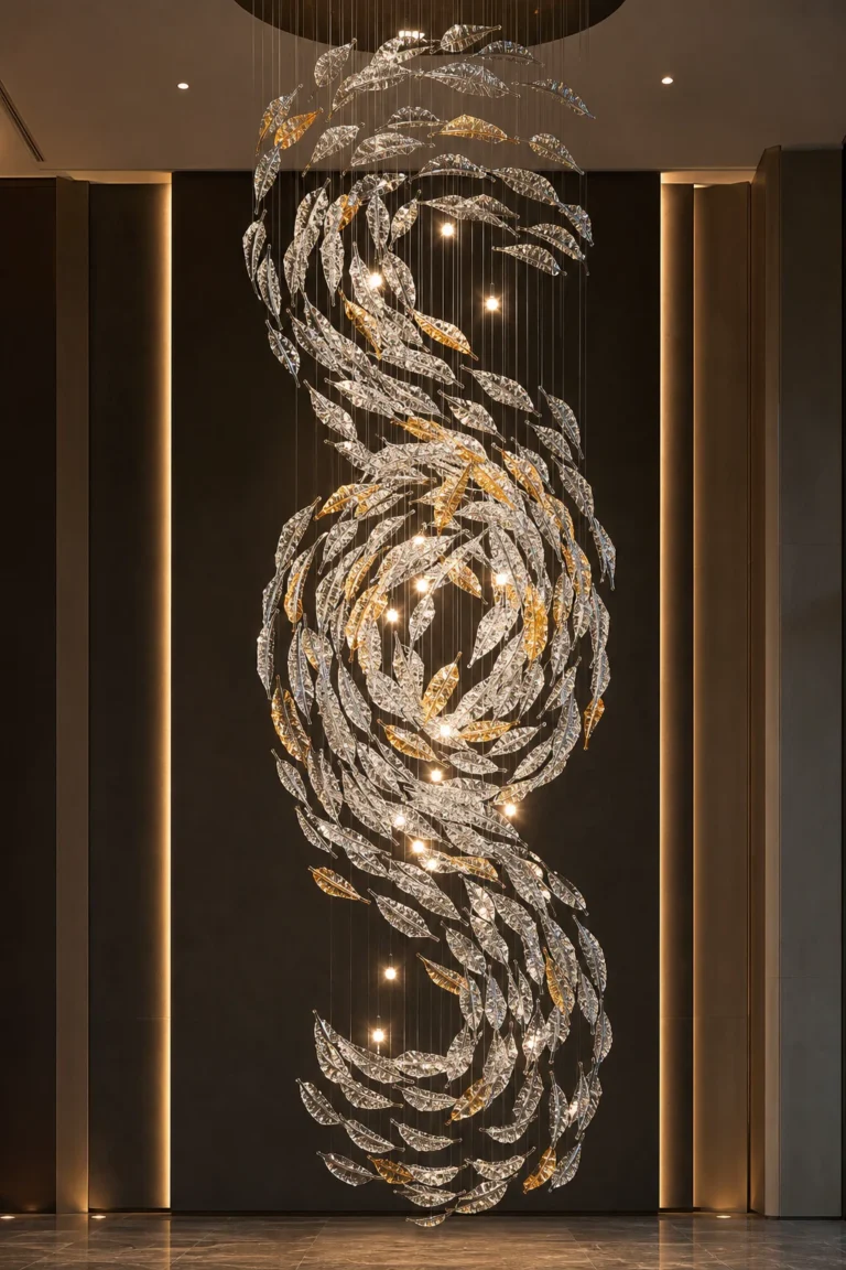 Feather & Leaf Crystal Panels — Application reference 004